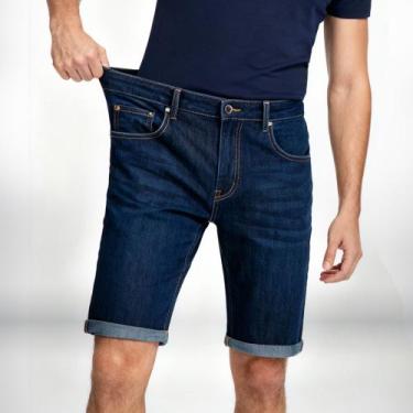 Imagem de Bermuda Tradicional Básica Masculina Algodão - Cia MM, Azul escuro, 46