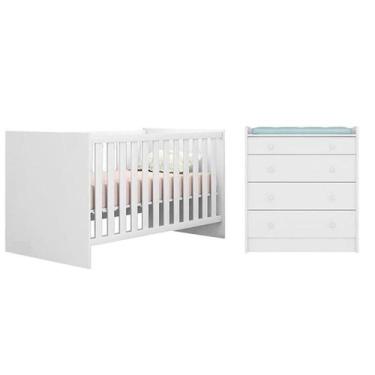 Imagem de Berço Mini Cama e Cômoda Trocador Branco - FbABY - Qmovi