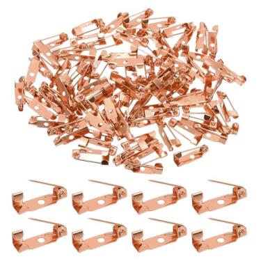 Imagem de PATIKIL 100 peças de pino de broche, 15 mm (0,59") pinos de barra atrás fecho de segurança, ouro rosa