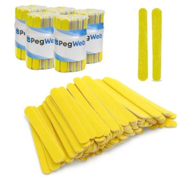 Imagem de 500 Lixa de Unha Mini Descartáveis Manicure Pedicure 8 Cm Salão Profissional Beleza Cutícula Unha Podologia Brinde Mimo Outubro Rosa Eventos Marca Pegweb (Canário, unidade, 500, Grão 100/180)