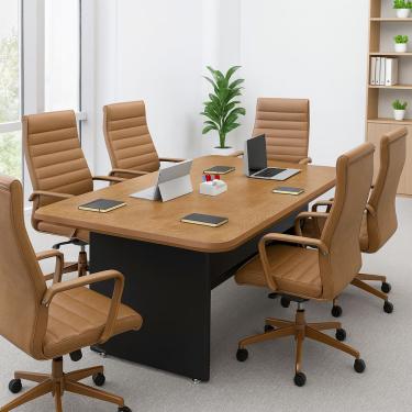 Imagem de Mesa Para Sala De Reunião Escritório Grande Retangular 160cm