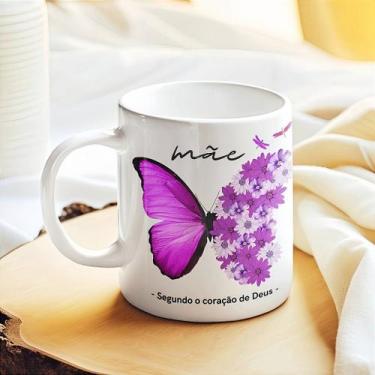 Imagem de Caneca Personalizada Mãe Segundo o Coração de Deus - Porcelana Branca 