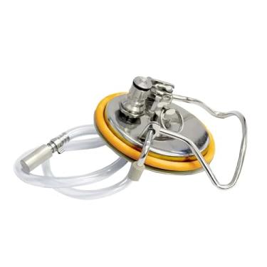 Imagem de Tampa de barril de carbonatação com pedra de 0,5 mícron – Carbonatação de cerveja rápida e precisa para fabricação caseira, aço inoxidável