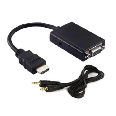Imagem de Cabo Conversor Md9 VGA Para HDMI 15cm Com Áudio P2 M/hdb15