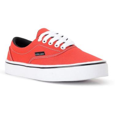 Imagem de Tênis Skate Street Kalum Sola Reta Confortavel Feminino, Vermelho, 43