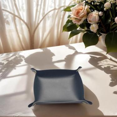 Imagem de Bandeja de joias com manobrista para mulheres e homens, mesa de entrada, mesa de cabeceira, mesa de cabeceira, portátil, pequena, prato de viagem para chave, carteira, relógio (preto)