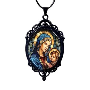 Imagem de Colar boêmio com árvore da vida, gargantilha vitoriana, joias vintage, acessórios de presente 3, 3.9X2.75inch, Vidro, Sem Pedra Preciosa