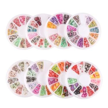 Imagem de 8 caixas de fatias de animais de flores de bolo de frutas perfeitas para colar no slime, artesanato DIY, arte de unhas e decoração