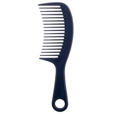 Imagem de Pente de cabelo de dentes largos, alça ergonômica durável para desembaraçar cabelos encaracolados, estilo molhado e seco, viagens de salão, azul escuro