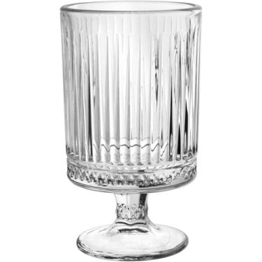 Imagem de VASO DECORATIVO ENFEITE DECORAÇÃO CASA PLANTA REDONDO COM PÉ VIDRO 15x9x9cm TRANSPARENTE