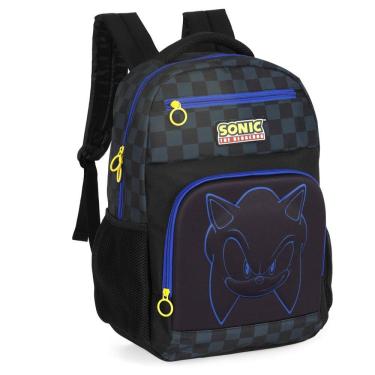 Imagem de Mochila Sonic Preto 3D Costas Juvenil Escolar Up4you Menino