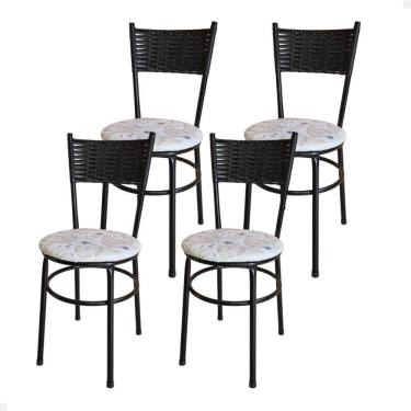 Imagem de Conjunto 4 Cadeiras Para Cozinha Viena Cor:floral Areia