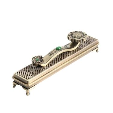 Imagem de Porta-incenso decorativo Queimador de incenso de liga retrô, decoração para casa, suporte de incenso para meditação, ioga, spa(Bronze)