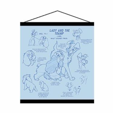 Imagem de Open Road Brands Disney Arte de parede em tela pendurada Dama e o - Decoração de parede peculiar Dama e o para sala de cinema ou quarto