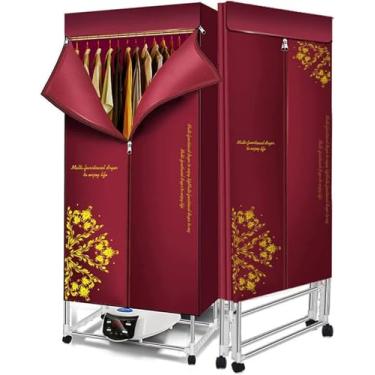 Imagem de Secador Tliedop Secador De Roupas Elétrico Seco 1500w Grande Capacidade 20kg Com Controle Remoto Lavanderia úmida Interna Com Eficiência Energética Rack De Secagem Aquecido Por Ar Q, Red