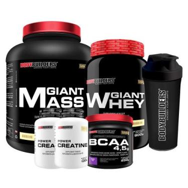 Imagem de Kit Giant Mass 3Kg+ Giant Whey 900G+ Bcaa 4.5 250G - Bodybuilders