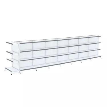 Imagem de Gondola Centro 137 Fit Ate 7 Metros 1 Ponta Branco 60b Pe Cinza - AMAP