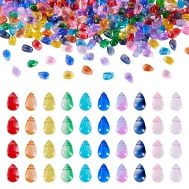 Imagem de Magibeads 300 peças de contas de gota de vidro para candelabro 6 x 4 mm pequenos cristais gota de água contas Kandi para artesanato DIY apanhadores de sol sinos de vento suprimentos para fabricação de