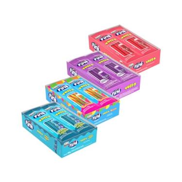 Imagem de Fini Tubes Balas de Goma Sortidas, 5 Caixas com 12 Pacotes de 15g, Sabores Uva, Frutas Silvestres, Morango, Framboesa e Nata (4 Caixas - 4 Sabores)
