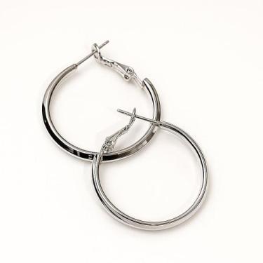 Imagem de Brinco Argola Redonda Dourada Prateada Antialérgico Bijuteria Folheado