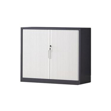 Imagem de Armário de Arquivos Armário de arquivo, porta deslizante, armário aço, dados, escritório, estante, varanda, pequeno armazenamento(Preto)