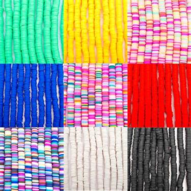 Imagem de Kit Miçanga Passante 9 Fios Disco Fimo 6 e 8mm Cores 2700pçs 160g - Ma