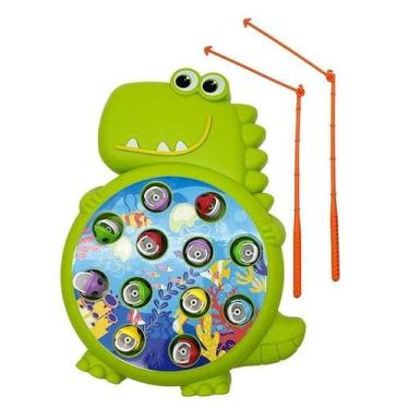 Imagem de Jogo Pesca Pega Peixe Dino Interativo 22cm Art Brink - ARTBRINK, Verde