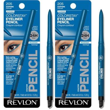 Imagem de Lápis delineador impermeável REVLON ColorStay 205 Sapphire, pacote com