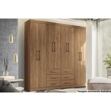 Imagem de Guarda Roupa Casal 8 Portas E 6 Gavetas C/ Pés Liverpool Jatoba - Santos Andirá