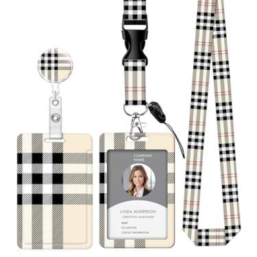 Imagem de Cordão retrátil para crachá de identificação com clipe e chaveiro, ajustável, bonito carretel de separação, durável, perfeito para mulheres enfermeiras, professoras, trabalhadoras de escritório