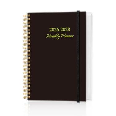 Imagem de Agenda mensal 2025-2028, calendário de três anos de setembro de 2025 a dezembro de 2028 com encadernação espiral, bolso interno, fecho elástico, agenda de 36 meses para casa | escola | escritório