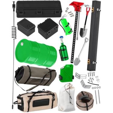 Imagem de RCHuiWow RC Crawler Simulation Decoration Upgrades Part for SCX10 TRX4 TRX6 Red cat,Shovel,Storage Bag,Antennas,Pot Bag,Monkey Pole,Oil Drum Set,Large outsourcing,ARB Bag,Suitcase,Tent,Black