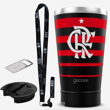 Imagem de KIT Copo Térmico GOCASE Vibe 470ml do Flamengo com tampa e abridor e t