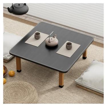 Imagem de HYUIO Mesa baixa de madeira moderna tatami mesa de centro multifuncional quadrada de madeira mesa de chá japonesa mesa de tatame para casa tatami escritório quarto varanda fácil de montar.