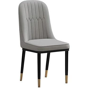 Imagem de Cadeira de jantar, cozinha, sala de jantar, móveis, cadeiras de couro impermeável, pés de metal, cadeiras de cozinha, sala de jantar, cozinha, sala de estar, quarto, encosto cadeira durável e fácil de