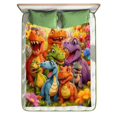 Imagem de Cobertores De Dinossauro | Lençóis Leves E Respiráveis,Cobertor Macio Para Crianças,Para Quarto De Menino Casa Interior Quarto Verão Inverno Natal Aniversário Halloween