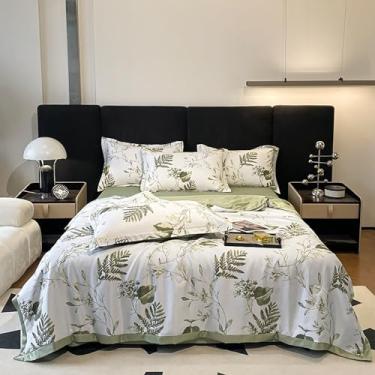 Imagem de Cobertor de luxo de verão, mantas de cama de verão, edredom leve, edredom de algodão, colcha de verão, colcha fina gelada, estampa floral, para todas as estações, 020,200 × 230 cm