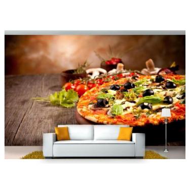 Imagem de Papel De Parede Rodízio Pizza Gourmet 3D Al132 - Você Decora