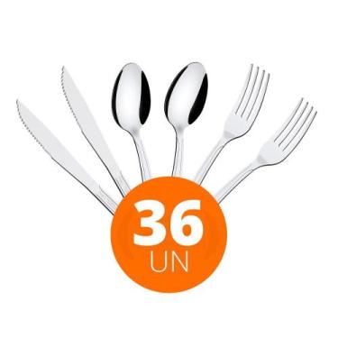 Imagem de Jogo Facas Garfos Colheres Búzios 36 Pç Inox Ibag Tramontina