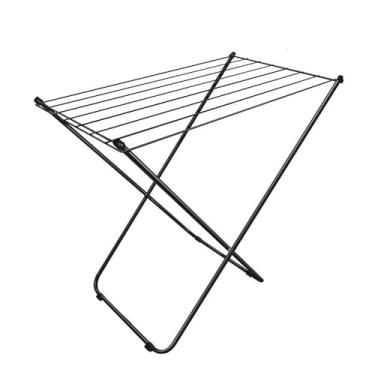 Imagem de Varal de Chão Portátil Dobrável sem Abas, Preto, Compacto e Prático para Casa