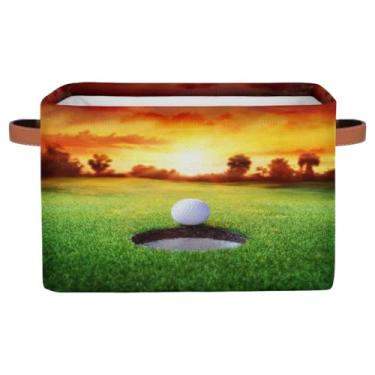 Imagem de Cesta de armazenamento pequena com alças para crianças, brinquedos, esportes, golfe, arte, cestos de armazenamento dobráveis de tecido, organizador para berçário, sala de estar, quarto, prateleiras