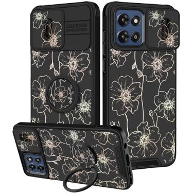 Imagem de Funermei Capa para Moto G Stylus 5G 2025 - Capa de telefone feminina bonita estética floral design exclusivo com capa de câmera e suporte de anel Funda para Motorola G Stylus 5G 2025