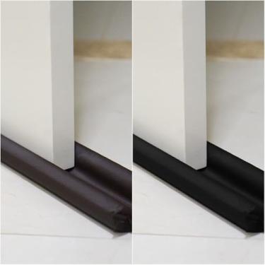 Imagem de Protetor Veda Porta Impermeável, Rolinho de Vedação Antipó Anti-Insetos Anti-Umidade, Espuma PU, 1 Metro, Preto