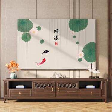 Imagem de Capa de TV interna moderna e simples para todas as condições climáticas para telas LCD LED de 32-80 polegadas, tecido de poliéster macio à prova de poeira, monitores de sala de estar para uso