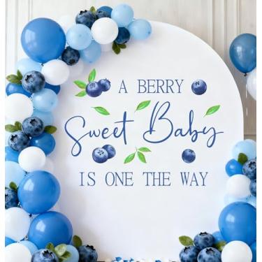 Imagem de Decalque A Berry Sweet Baby is One The Way - Decorações de chá de bebê de mirtilo