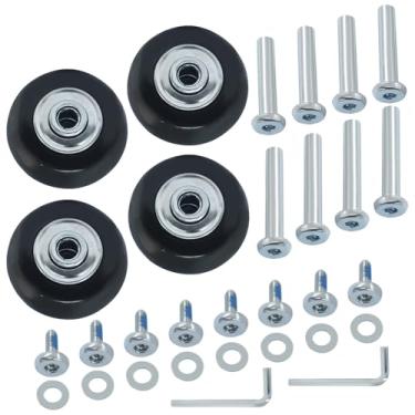 Imagem de Cionyce Rodas de substituição de bagagem de 40 x 18 mm - Rodízio giratório de borracha com rolamentos de esferas para reparo de malas, kit de substituição de roda de viagem resistente (pacote com 4)