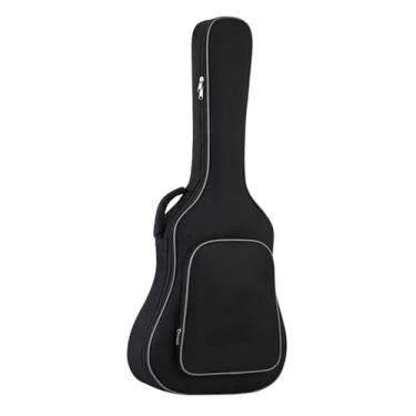 Imagem de YIJU Capa para guitarra com bolso frontal, à água, preta, leve, com alça lateral, acolchoamento de 10 mm, 40-41 polegadas.