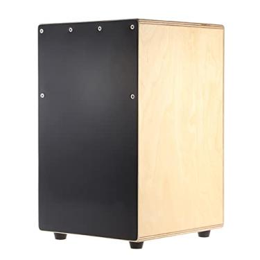 Imagem de Caixa de madeira Cajon Tambor mão Instrumento percussão para crianças com cordas e pés borracha