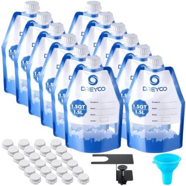 Imagem de Dreyoo Pacote com 12 sacos de armazenamento de tinta com funil e clipe de enchimento, sacos de armazenamento reutilizáveis de 1,5 L para sobras de tinta à base de água, recipientes herméticos
