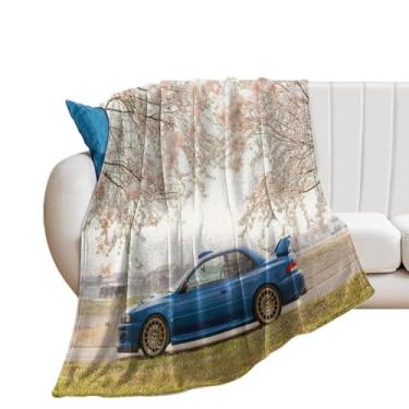 Imagem de HouLaiZhe Cobertor super macio flanela flores de cerejeira carro JDM Sports WRX cobertores refrescantes leves para sofá-cama cadeira sofá carro viagem ao ar livre leve quente 101,6 cm x 127 cm